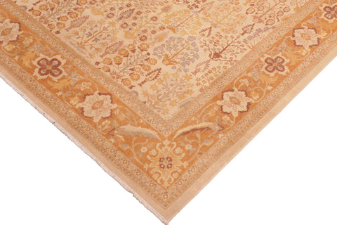 handmade Traditional Sarook Beige Orange Hand Knotted RECTANGLE 100% WOOL area rug 8' x 10'
