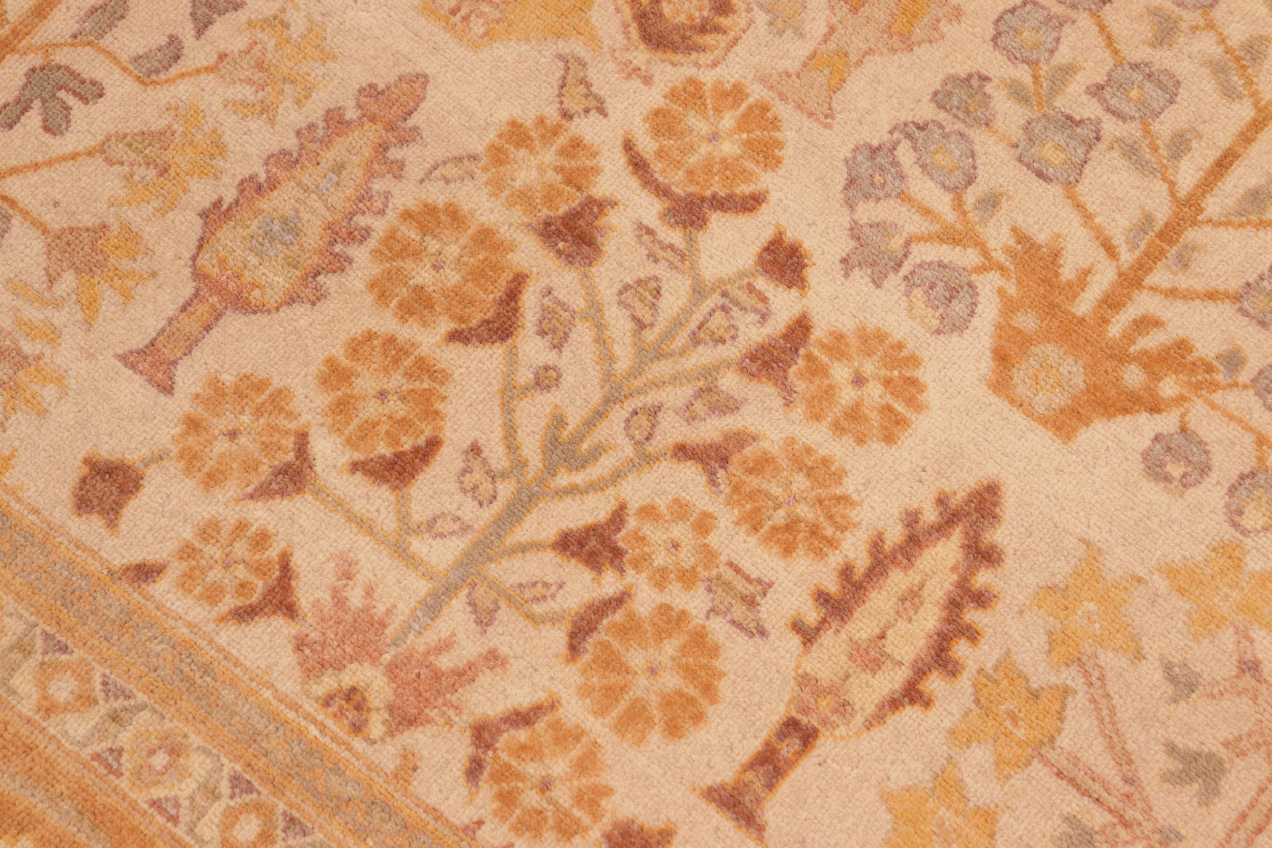 handmade Traditional Sarook Beige Orange Hand Knotted RECTANGLE 100% WOOL area rug 8' x 10'