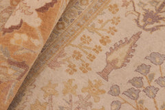 handmade Traditional Sarook Beige Orange Hand Knotted RECTANGLE 100% WOOL area rug 8'X10'