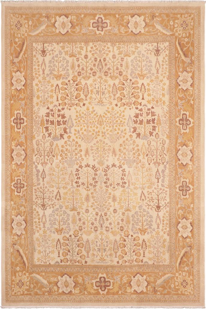 handmade Traditional Sarook Beige Orange Hand Knotted RECTANGLE 100% WOOL area rug 8'X10'