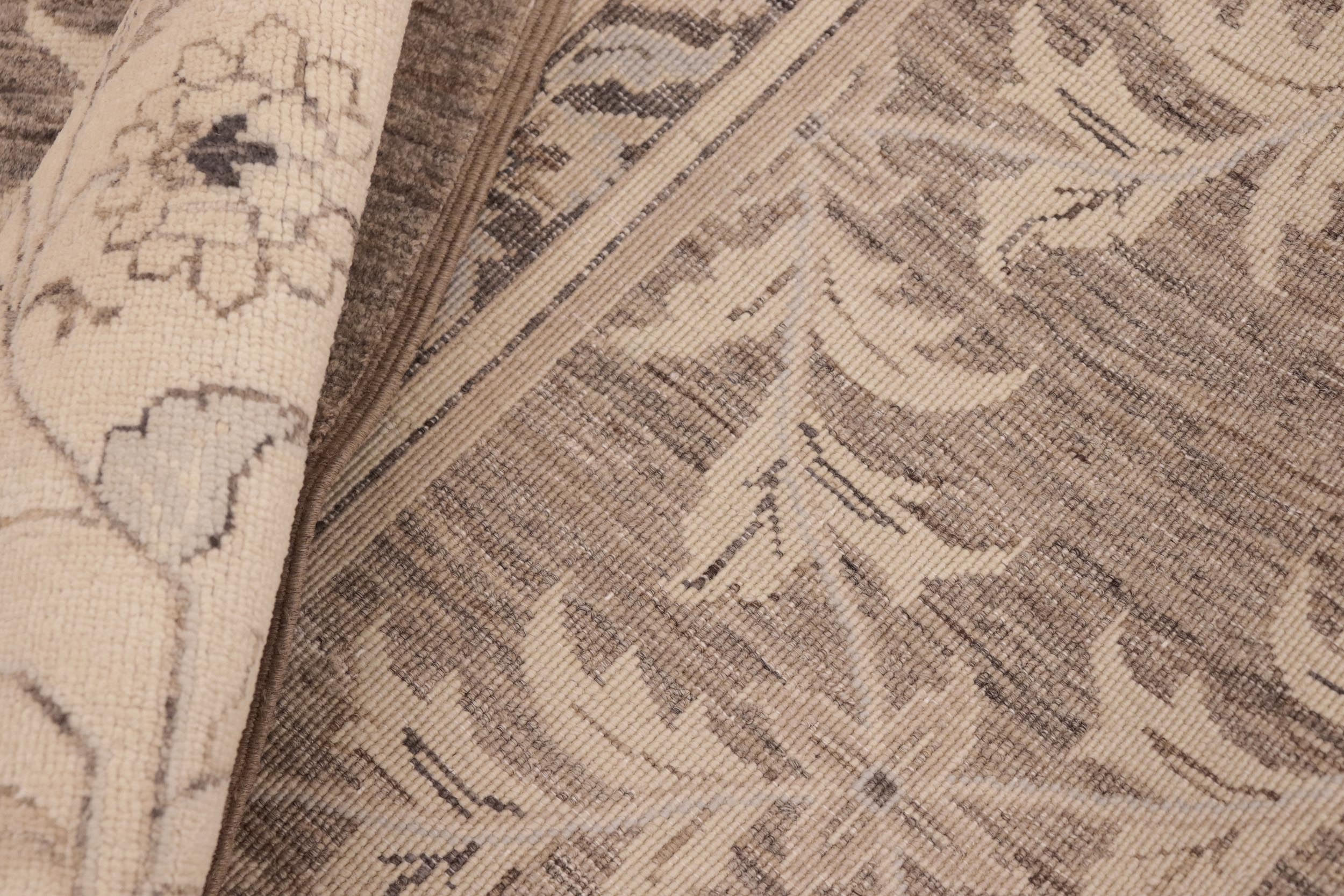 handmade Transitional Kafkaz Brown Beige Hand Knotted RECTANGLE 100% WOOL area rug 8' x 10'