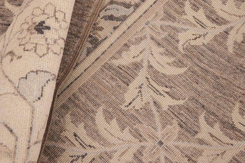 handmade Transitional Kafkaz Brown Beige Hand Knotted RECTANGLE 100% WOOL area rug 8' x 10'