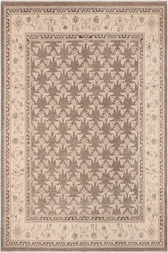 handmade Transitional Kafkaz Brown Beige Hand Knotted RECTANGLE 100% WOOL area rug 8X10