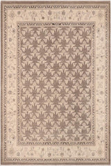 handmade Transitional Kafkaz Brown Beige Hand Knotted RECTANGLE 100% WOOL area rug 8X10