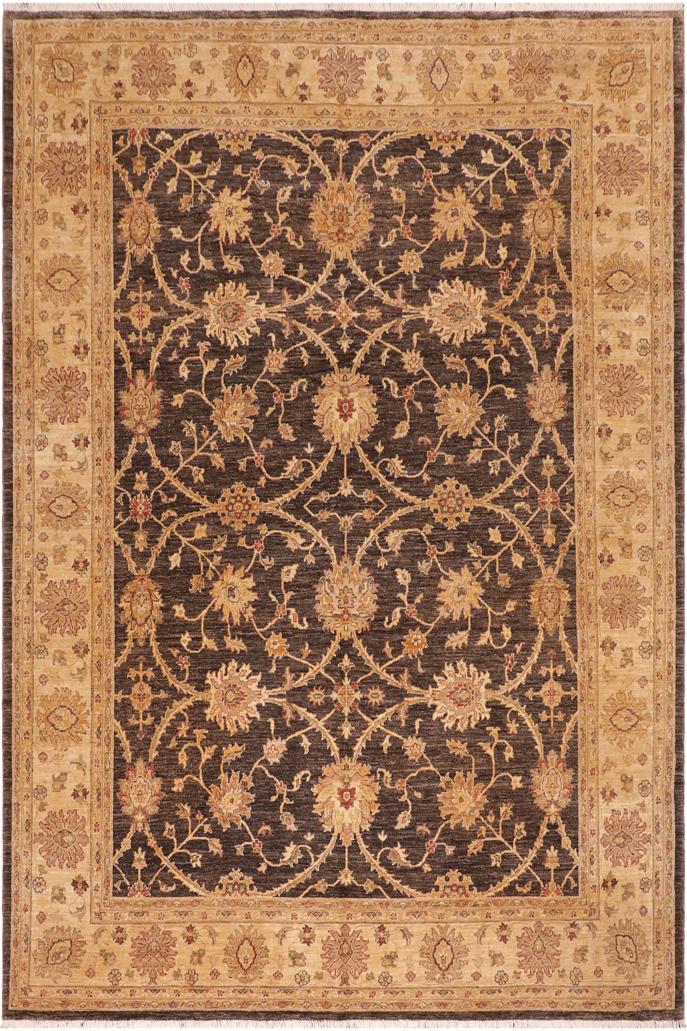 handmade Traditional Kafkaz Brown Tan Hand Knotted RECTANGLE 100% WOOL area rug 8X10