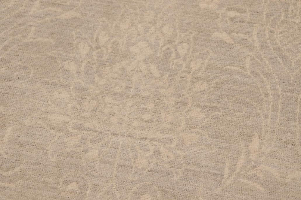 handmade Transitional Kafkaz Gray Tan Hand Knotted RECTANGLE WOOL&SILK area rug 8 x 10