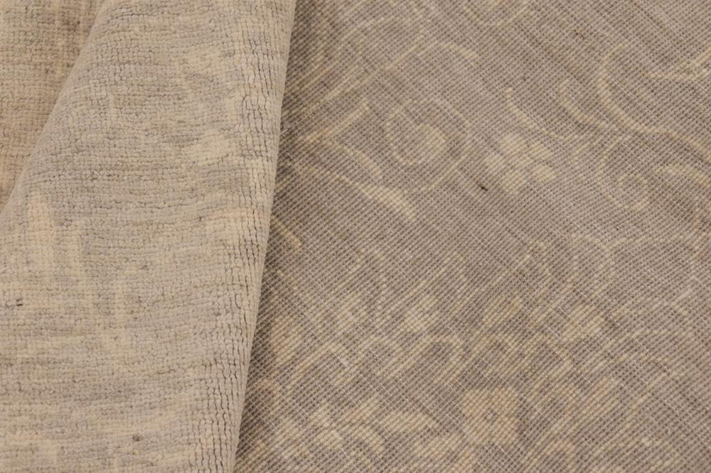 handmade Transitional Kafkaz Gray Tan Hand Knotted RECTANGLE WOOL&SILK area rug 8 x 10