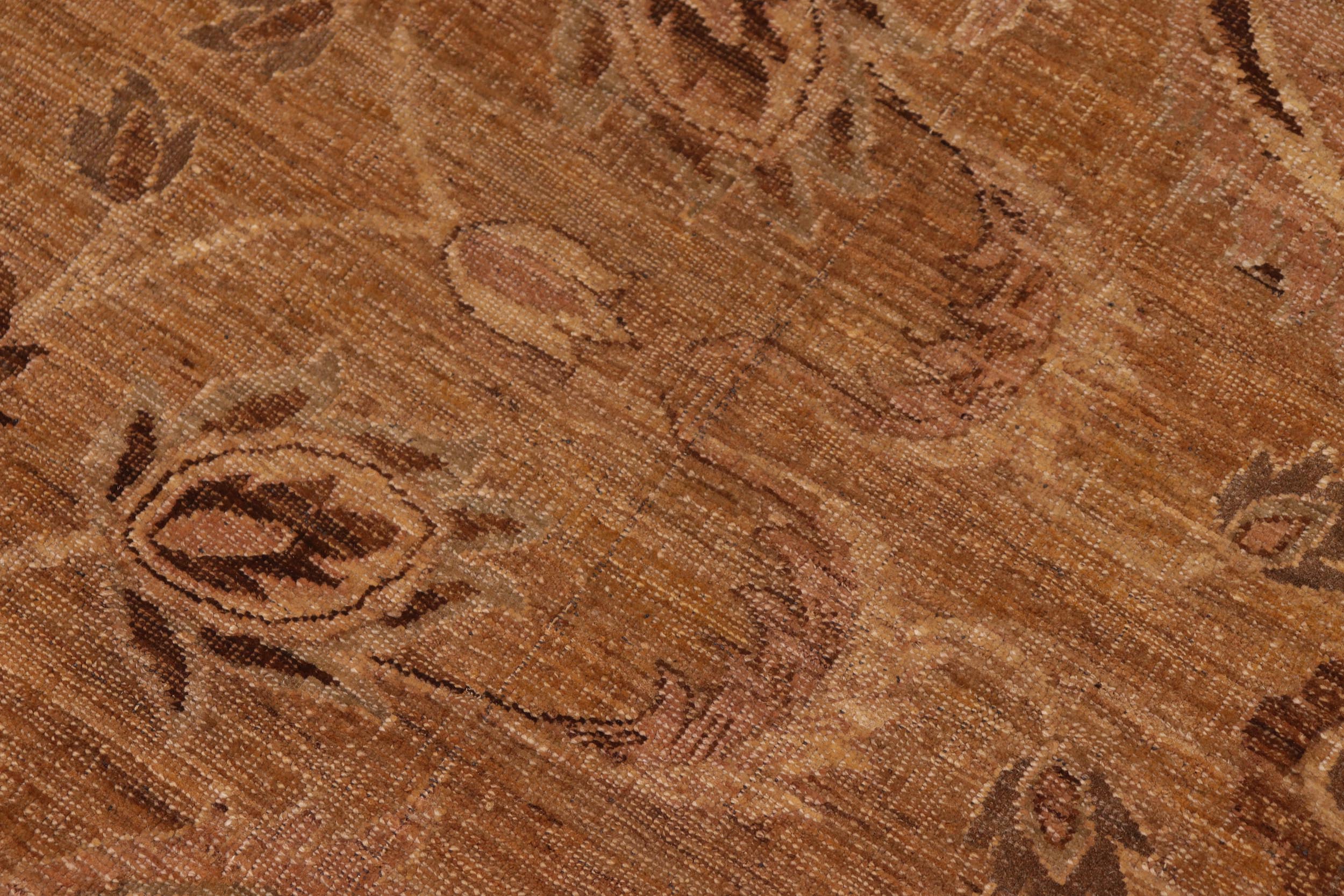 handmade Traditional Antique Copper Tan Hand Knotted RECTANGLE 100% WOOL area rug 8x9