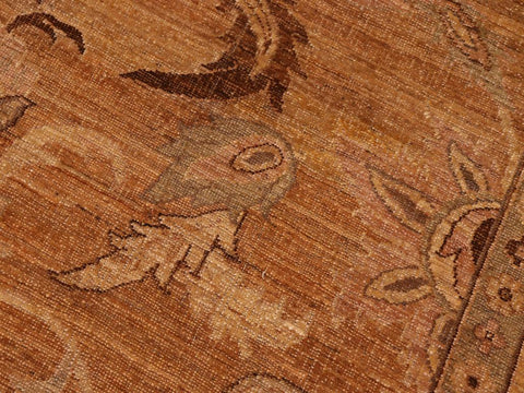 handmade Traditional Antique Brown Gold Hand Knotted RECTANGLE 100% WOOL area rug 8x9