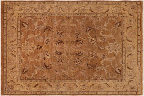 handmade Traditional Antique Copper Tan Hand Knotted RECTANGLE 100% WOOL area rug 8x9