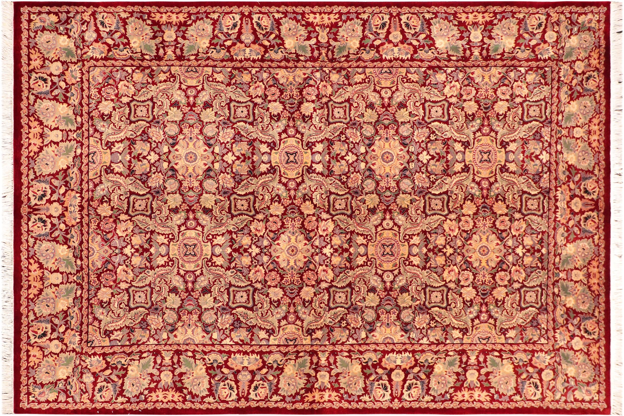 handmade Transitional Doop Red Gold Hand Knotted RECTANGLE 100% WOOL area rug 6x9