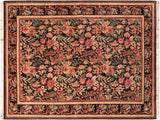 Basarabian Heritage Maegan Black/Red Wool Rug - 6'2'' x 9'5''