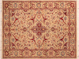 handmade Traditional Hamadan Taupe Red Hand Knotted RECTANGLE 100% WOOL area rug 6x9