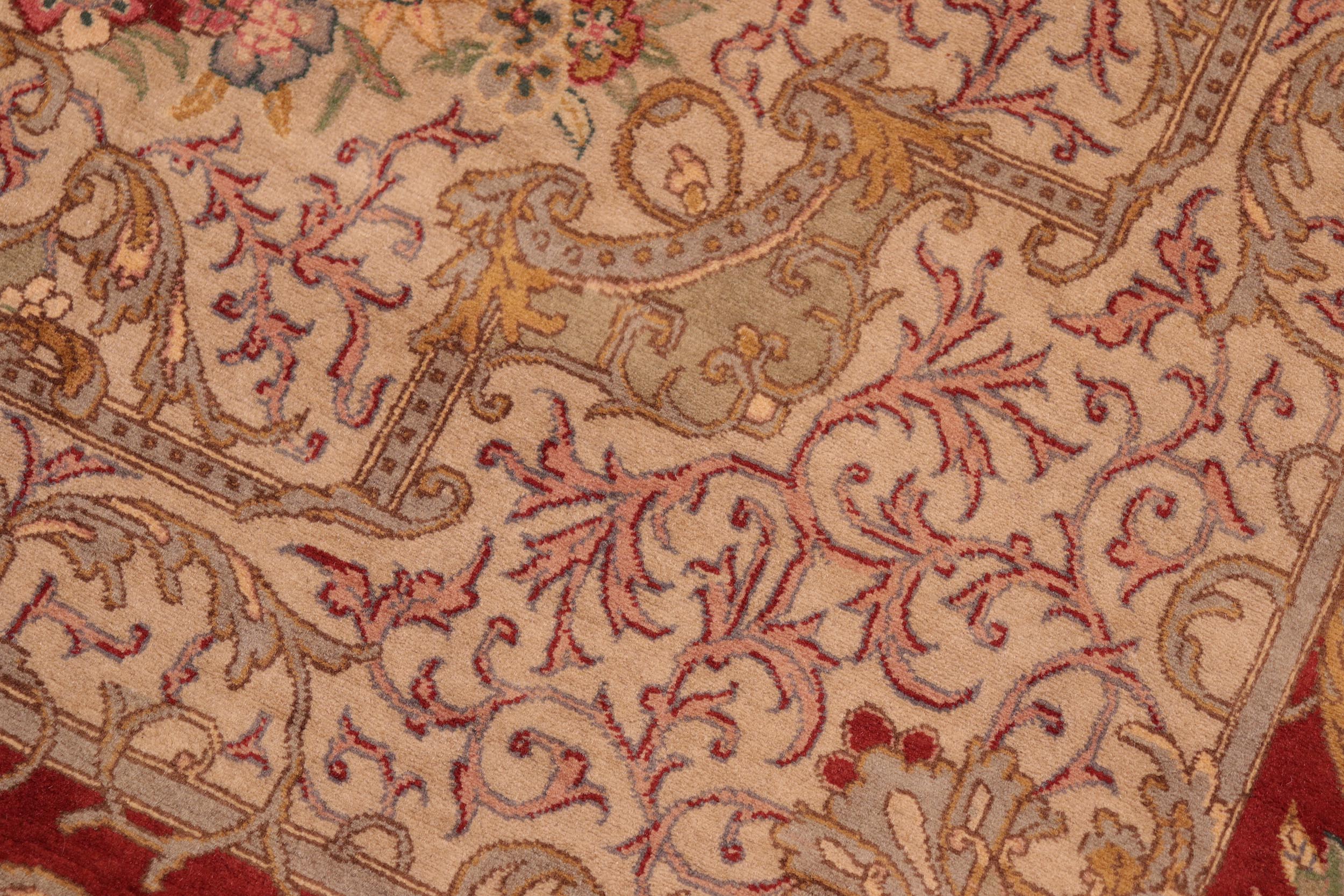 handmade Traditional Abusson Rust Taupe Hand Knotted RECTANGLE 100% WOOL area rug 6x10