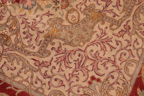 handmade Traditional Abusson Rust Taupe Hand Knotted RECTANGLE 100% WOOL area rug 6x10