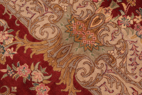 handmade Traditional Abusson Rust Taupe Hand Knotted RECTANGLE 100% WOOL area rug 6x10