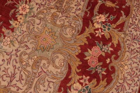 handmade Traditional Abusson Rust Taupe Hand Knotted RECTANGLE 100% WOOL area rug 6x10