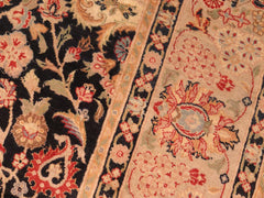 handmade Traditional Hussani Black Taupe Hand Knotted RECTANGLE 100% WOOL area rug 6x9