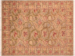 handmade Transitional Marry Gold Green Red Hand Knotted RECTANGLE 100% WOOL area rug 6x9