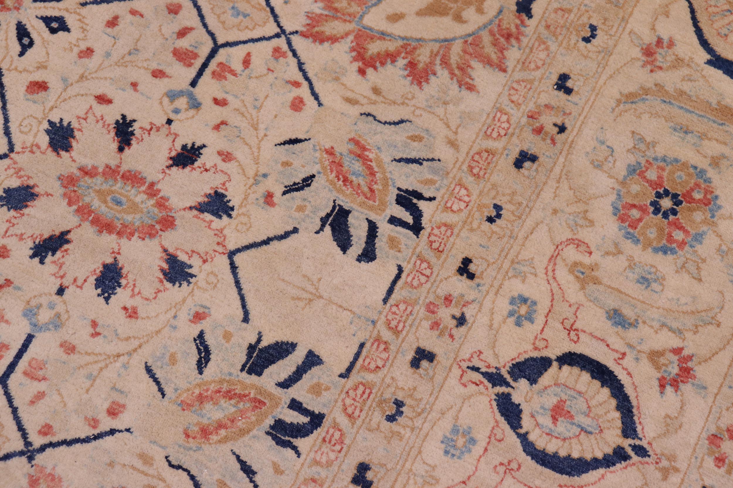 handmade Traditional Tabrizjalil Ivory Ivory Hand Knotted RECTANGLE 100% WOOL area rug 6 x 9
