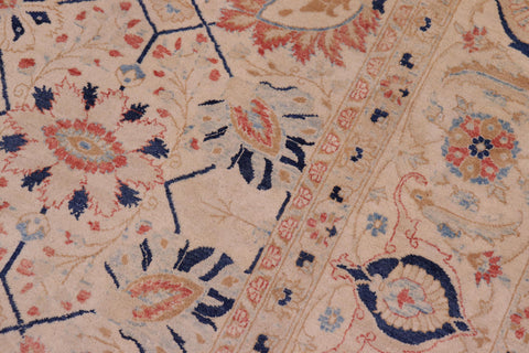 handmade Traditional Tabrizjalil Ivory Ivory Hand Knotted RECTANGLE 100% WOOL area rug 6 x 9