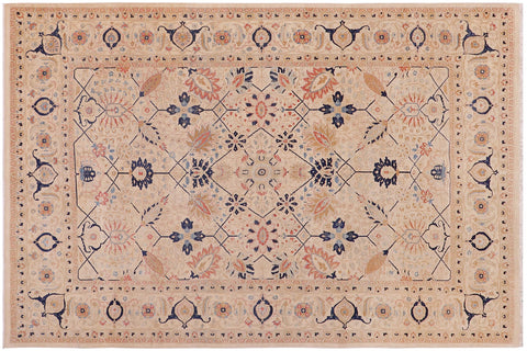 handmade Traditional Tabrizjalil Ivory Ivory Hand Knotted RECTANGLE 100% WOOL area rug 6 x 9