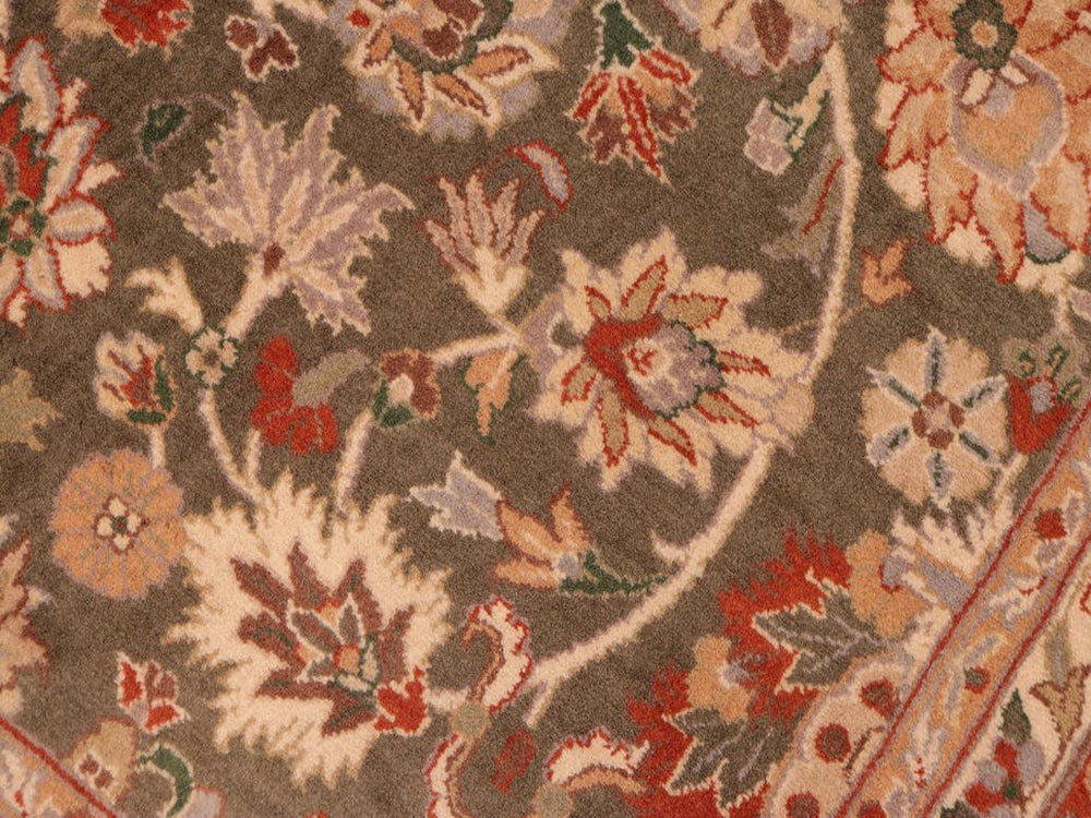 handmade Traditional Mahal Green Taupe Hand Knotted RECTANGLE 100% WOOL area rug 6x9