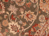handmade Traditional Mahal Green Taupe Hand Knotted RECTANGLE 100% WOOL area rug 6x9