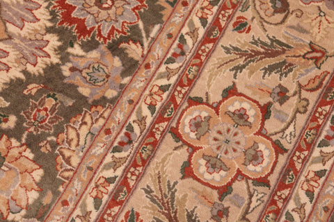 handmade Traditional Mahal Green Taupe Hand Knotted RECTANGLE 100% WOOL area rug 6x9