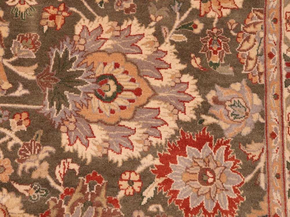 handmade Traditional Mahal Green Taupe Hand Knotted RECTANGLE 100% WOOL area rug 6x9