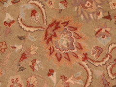 handmade Traditional Kashan Green Taupe Hand Knotted RECTANGLE 100% WOOL area rug 6x9