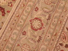 handmade Traditional Tabriz Beige Green Hand Knotted RECTANGLE 100% WOOL area rug 6x9