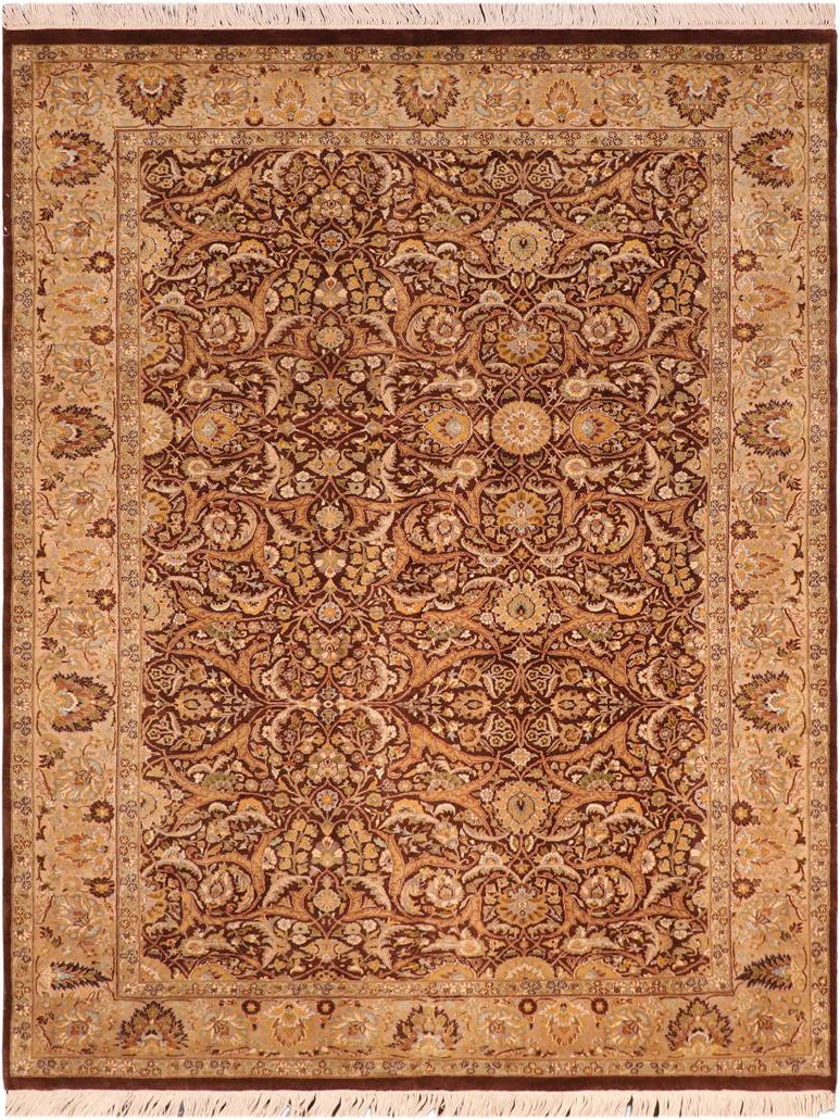 handmade Traditional Regular Brown Taupe Hand Knotted RECTANGLE 100% WOOL area rug 6x9