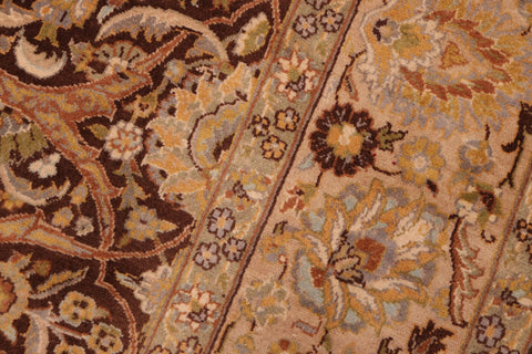 handmade Transitional Regular Brown Taupe Hand Knotted RECTANGLE 100% WOOL area rug 6x9