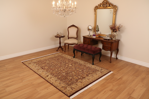 handmade Transitional Regular Brown Taupe Hand Knotted RECTANGLE 100% WOOL area rug 6x9