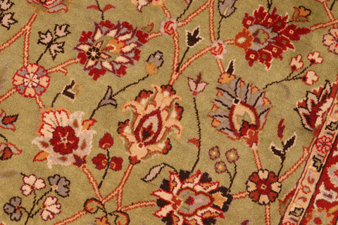 handmade Transitional Lahore Green Burgundy Hand Knotted RECTANGLE 100% WOOL area rug 6x9