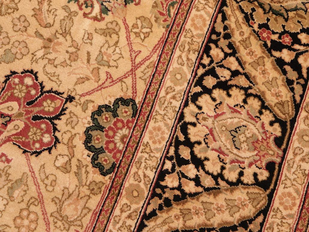 handmade Traditional New Mubashe Beige Black Hand Knotted RECTANGLE 100% WOOL area rug 6x9