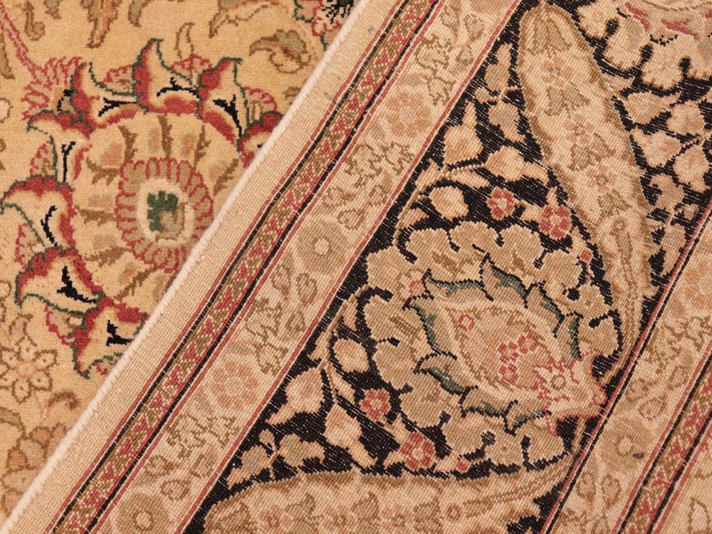 handmade Traditional New Mubashe Beige Black Hand Knotted RECTANGLE 100% WOOL area rug 6x9