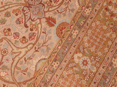 handmade Traditional Tabriz Taupe Brown Hand Knotted RECTANGLE 100% WOOL area rug 6x9