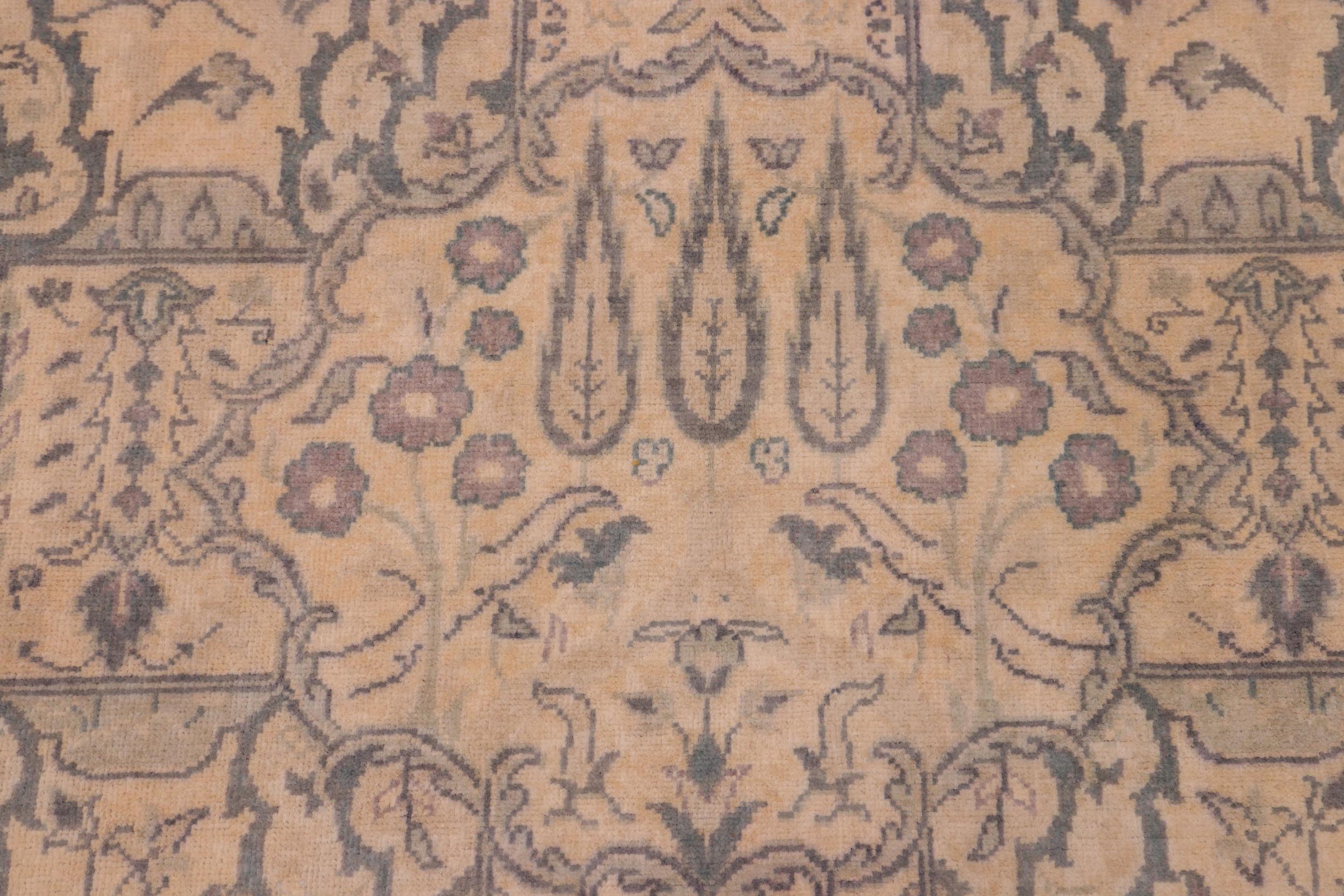 handmade Transitional Design Ivory Ivory Hand Knotted RECTANGLE 100% WOOL area rug 6' x 9'