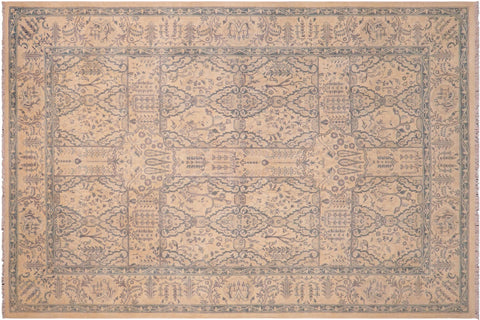 handmade Transitional Design Ivory Ivory Hand Knotted RECTANGLE 100% WOOL area rug 6' x 9'