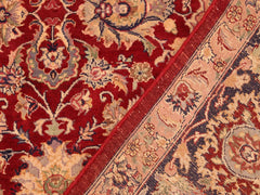 handmade Traditional Agra Red Blue Hand Knotted RECTANGLE 100% WOOL area rug 6x9