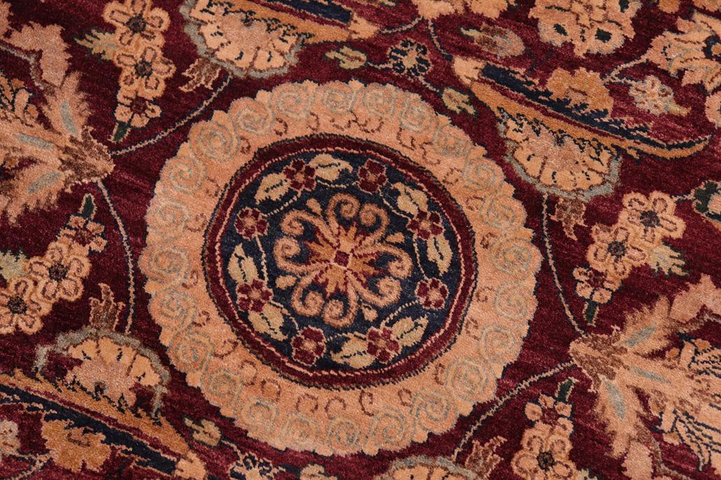 Vintage Agra Tabriz Septembe Aubergine/Blue Wool Rug - 8'2'' x 9'11''
