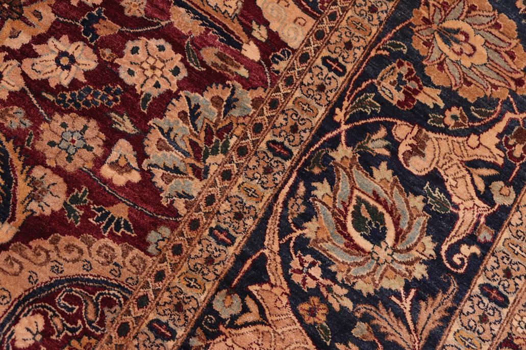 Vintage Agra Tabriz Septembe Aubergine/Blue Wool Rug - 8'2'' x 9'11''