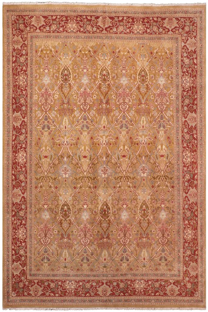 Traditional Mujahid Idell Green Rust Hand Knotted Area rugs 8X11