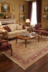 Antique Idell Green/Rust Wool Rug - 8'2''X9'6''