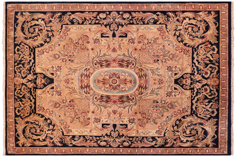 handmade Traditional Angola Tan Blue Hand Knotted RECTANGLE 100% WOOL area rug 8 x 10