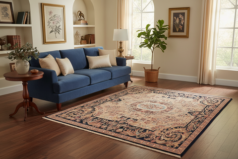 handmade Traditional Angola Tan Blue Hand Knotted RECTANGLE 100% WOOL area rug 8 x 10