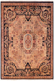 Traditional Angola Evelina Tan Blue Hand Knotted Area rugs 8 x 10