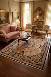 Semi-Antique Angola Evelina Tan/Blue Wool Rug - 8'2'' x 9'11''